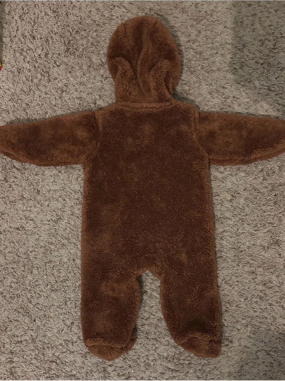 Cozy Brown Teddy Hooded Bunting 6M